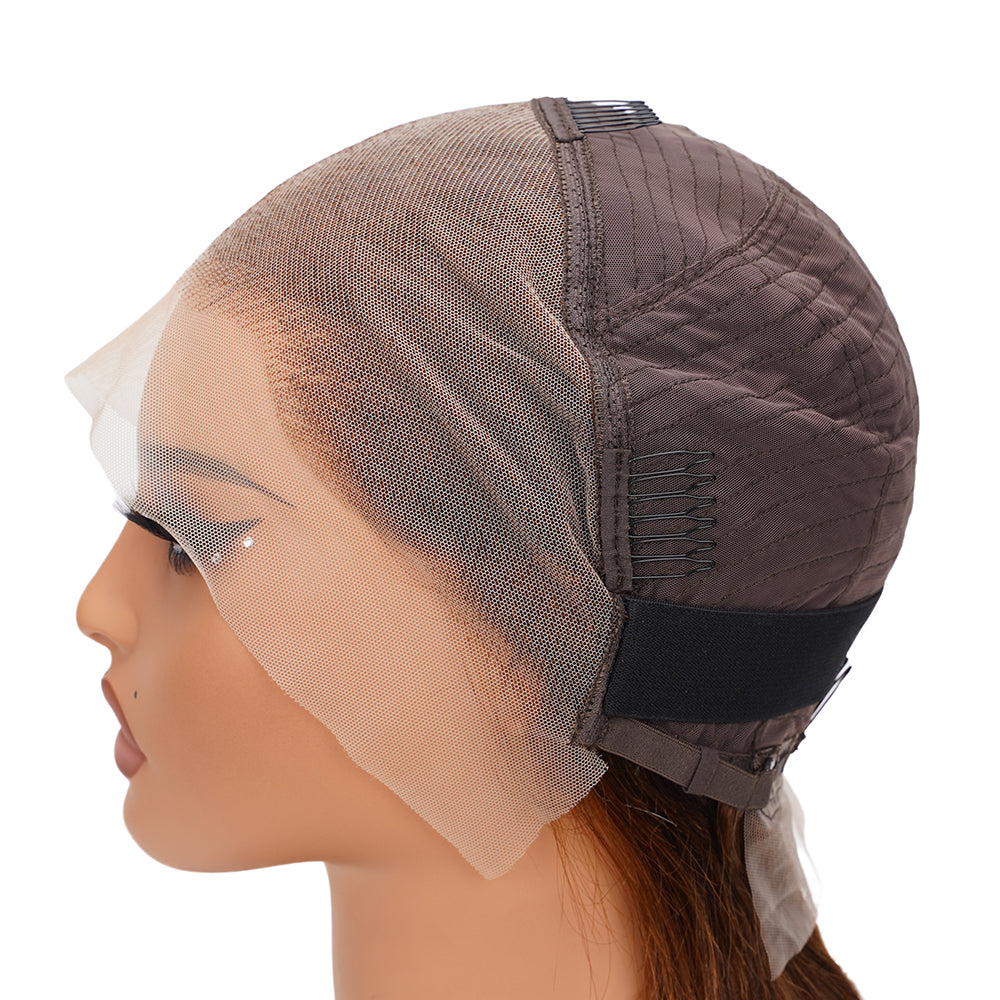 Straight Highlighted Piano Wig Transparent Full Frontal 13*4 100% Human Hair