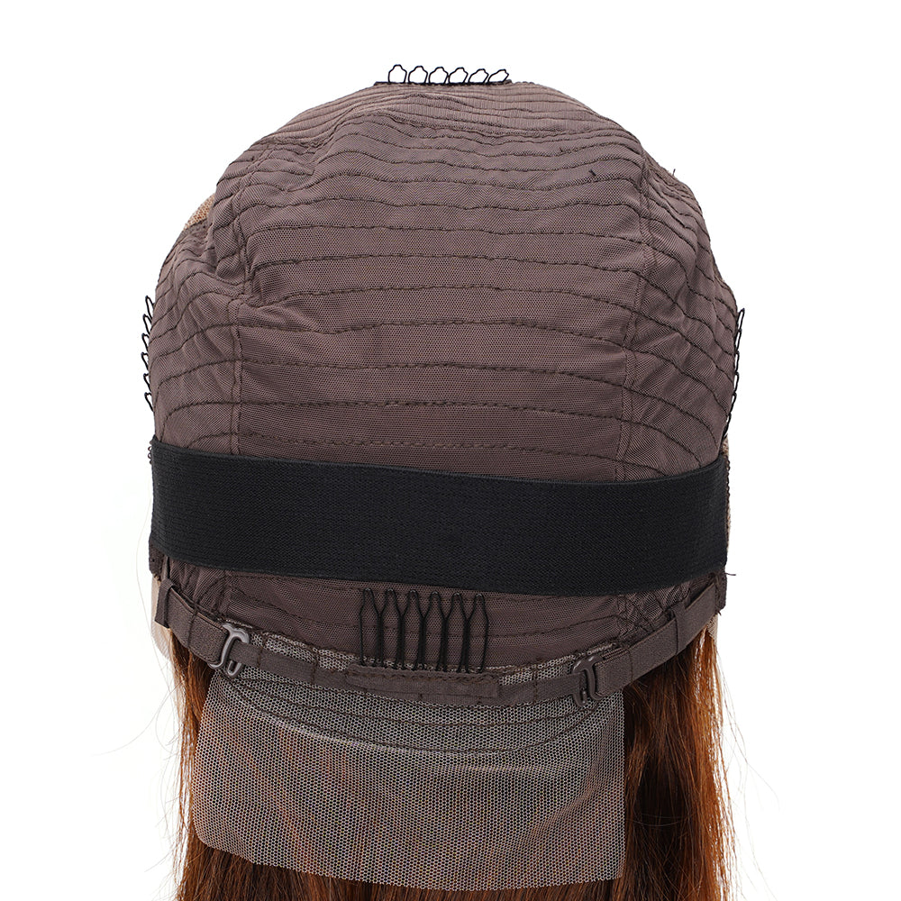 Straight Highlighted Piano Transparent Full Frontal Bob Wig 100% Human Hair