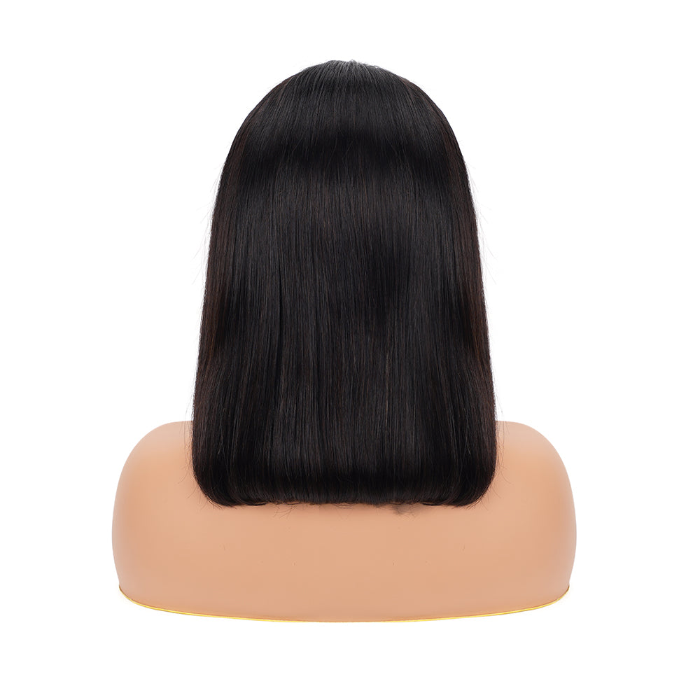 Straight Transparent Full Frontal Bob Wig 100% Human Hair