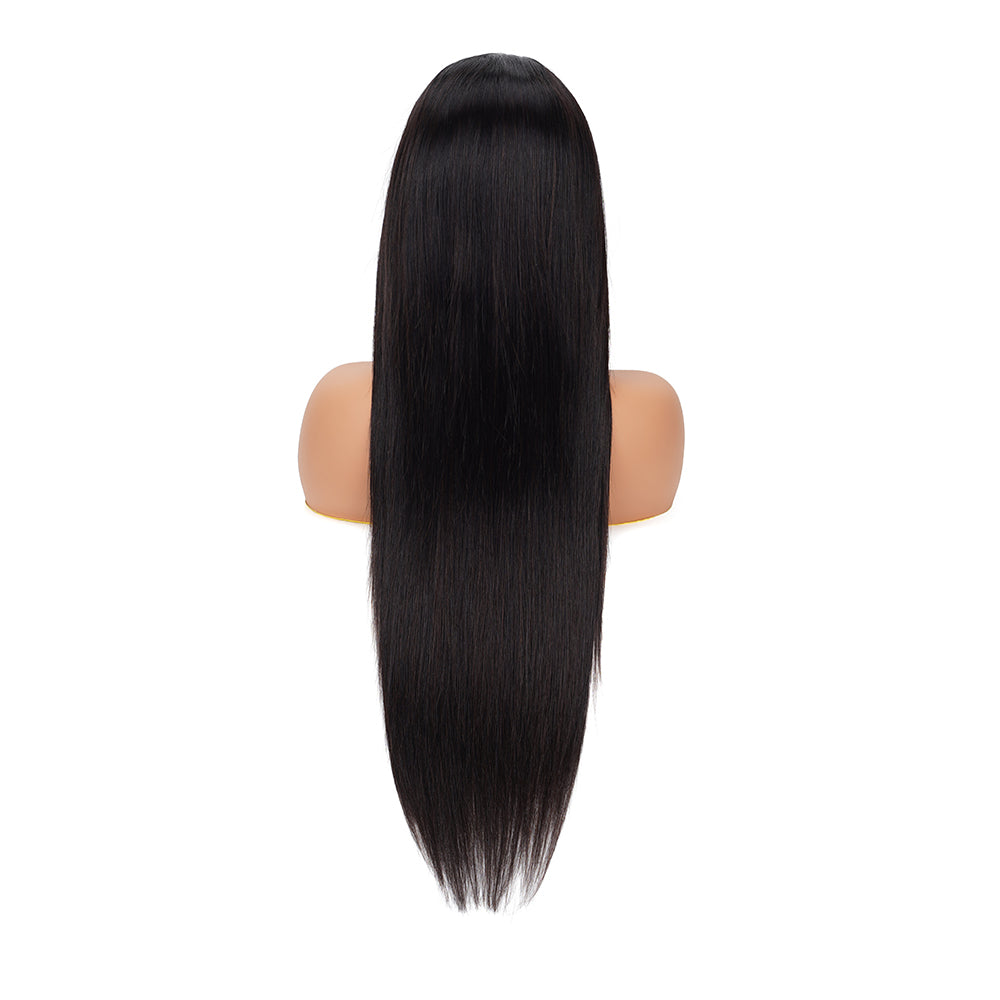 Straight Natural Black Wig HD Full Frontal 13*4 100% Human Hair