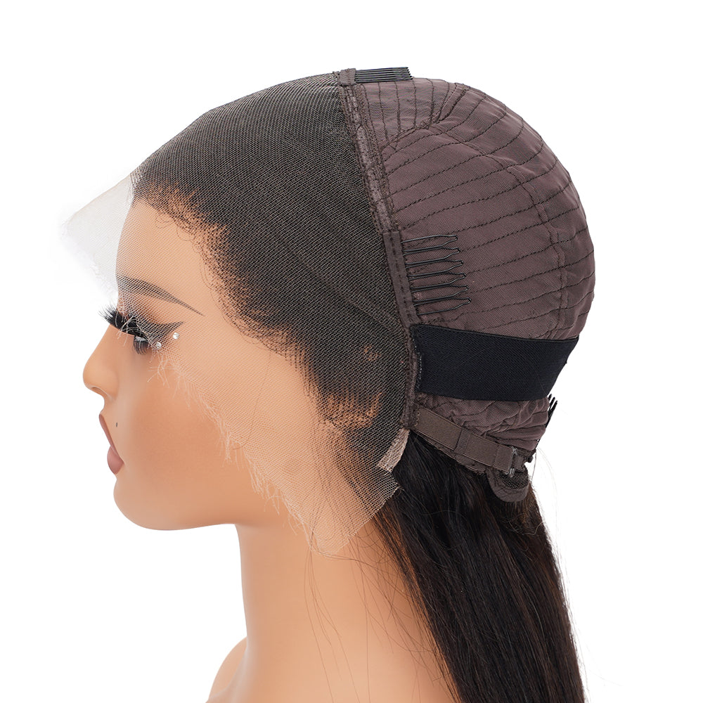 Straight Natural Black Wig HD Full Frontal 13*4 100% Human Hair