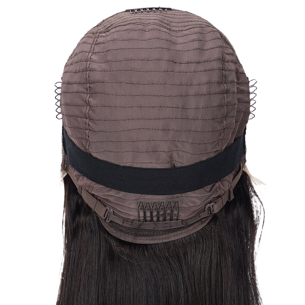 Straight Natural Black Wig HD Full Frontal 13*4 100% Human Hair