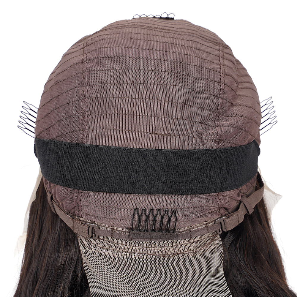 Body Wave Natural Black Transparent Lace Front Economic Wig 100% Human Hair