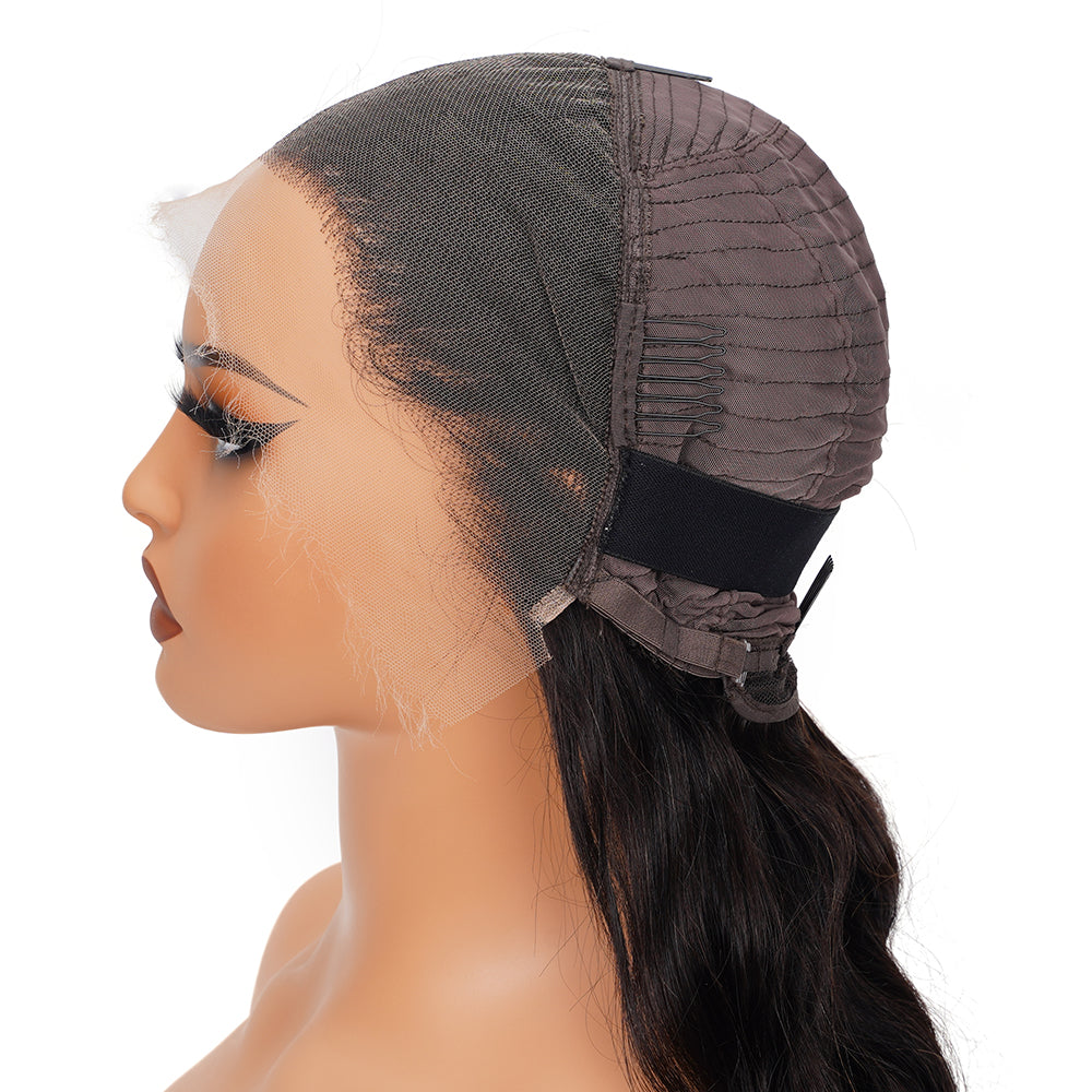 Body Wave Natural Black Wig HD Full Frontal 13*4 100% Human Hair