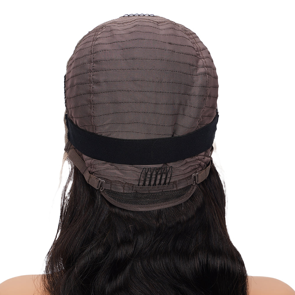 Body Wave Natural Black Wig HD Full Frontal 13*4 100% Human Hair