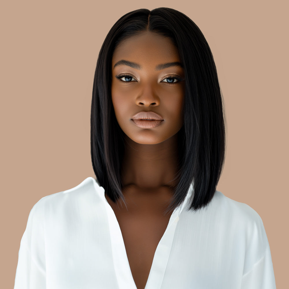 Straight Transparent Full Frontal Bob Wig 100% Human Hair