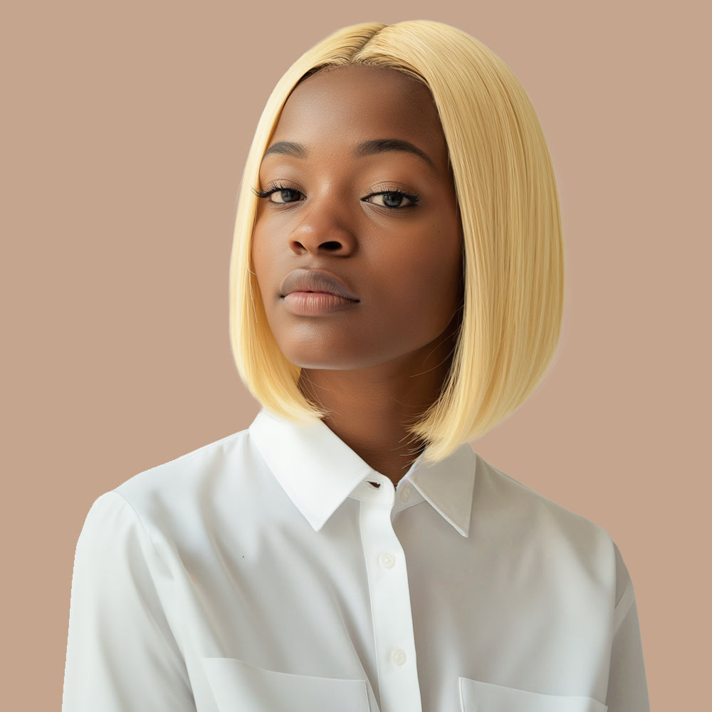 Straight 613 Bob Wig Transparent Lace Closure 4*4 100% Human Hair