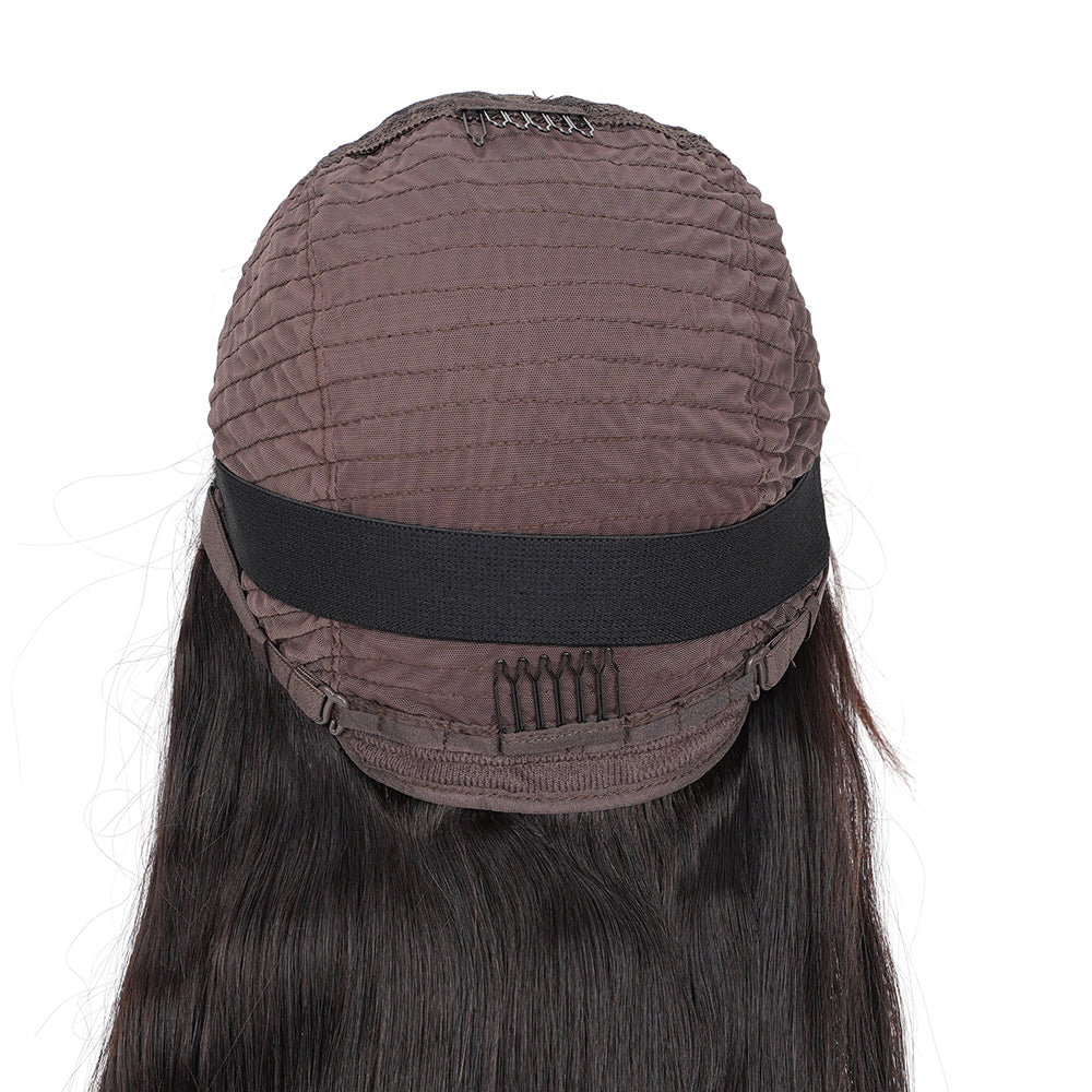 Straight Natural Black Bob Bang Wig 100% Human Hair