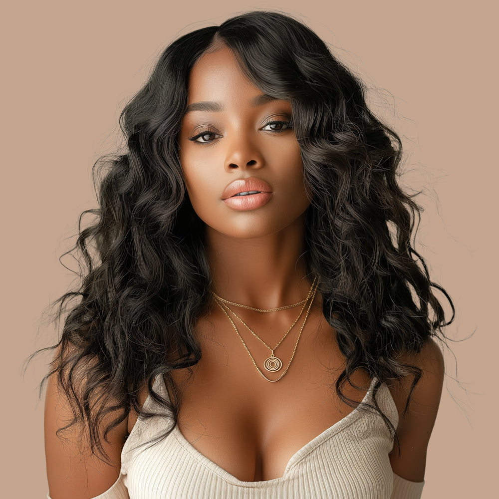 Pixie Curly Natural Black Transparent Full Frontal Bob Wig 100% Human Hair
