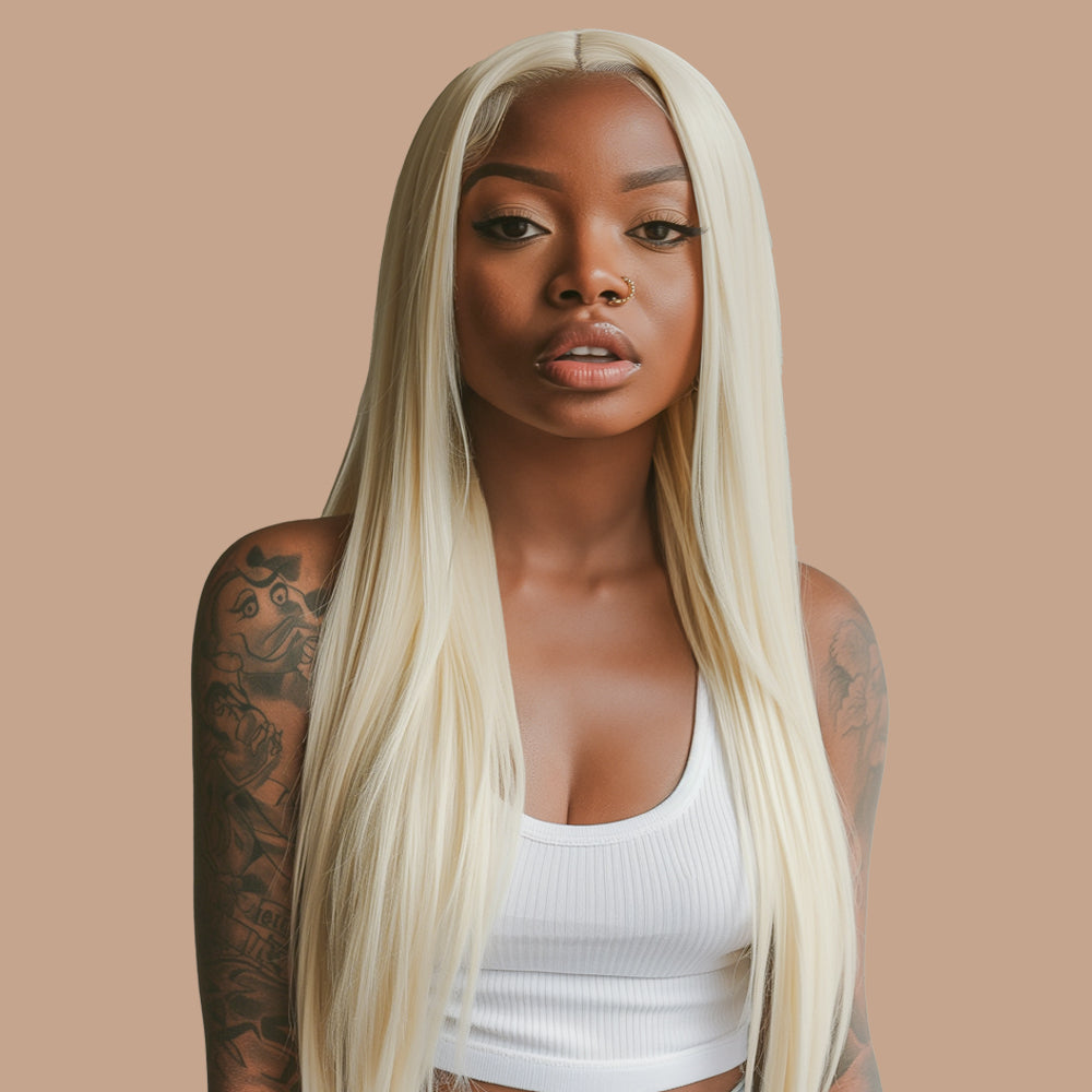 Straight 613 Wig Transparent Lace Closure 4*4 100% Human Hair