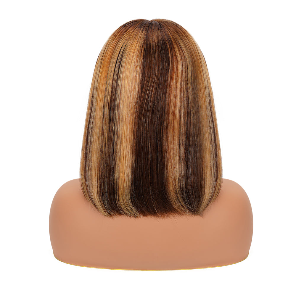 Straight Highlighted Piano Bob Wig HD Lace Closure 4*4 100% Human Hair