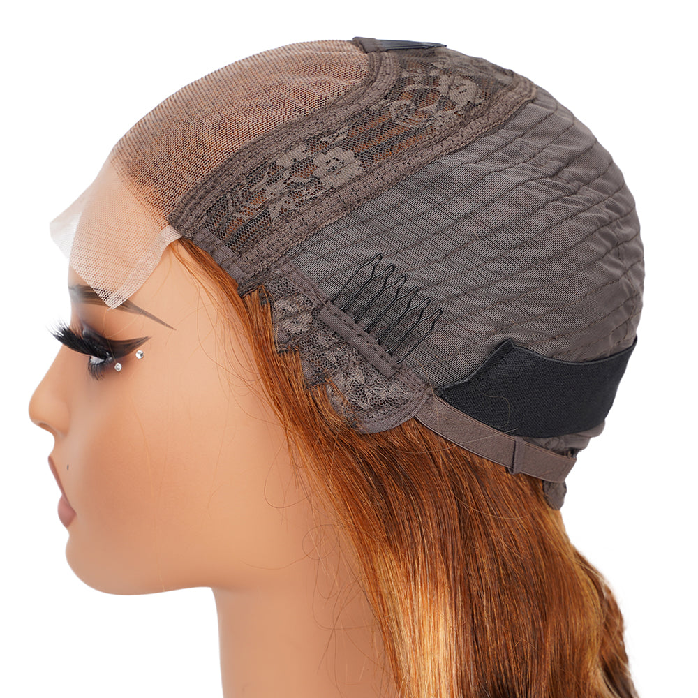 Body Wave Highlighted Piano Wig Transparent Lace Closure 4*4 100% Human Hair