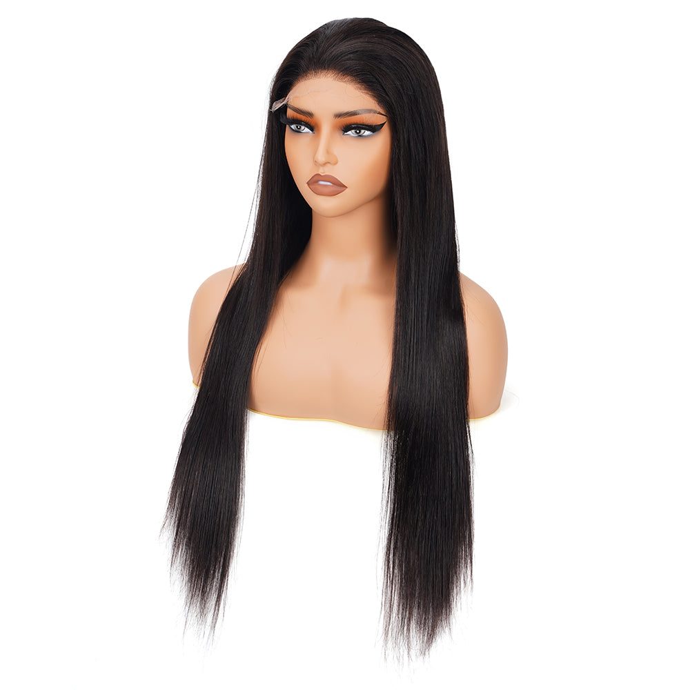 Straight Natural Black Wig HD Lace Closure 5*5 100% Human Hair