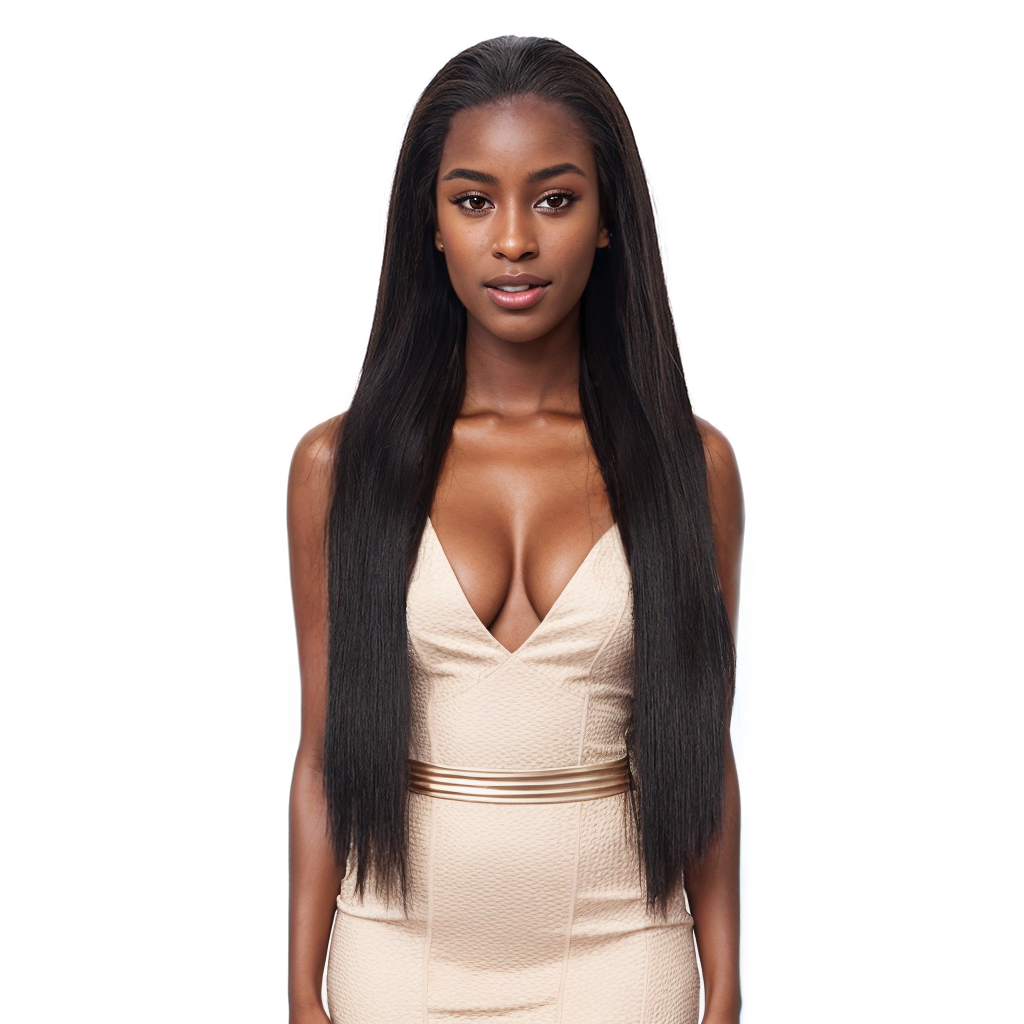 Straight Natural Black Wig Transparent Full Frontal 13*4 100% Human Hair