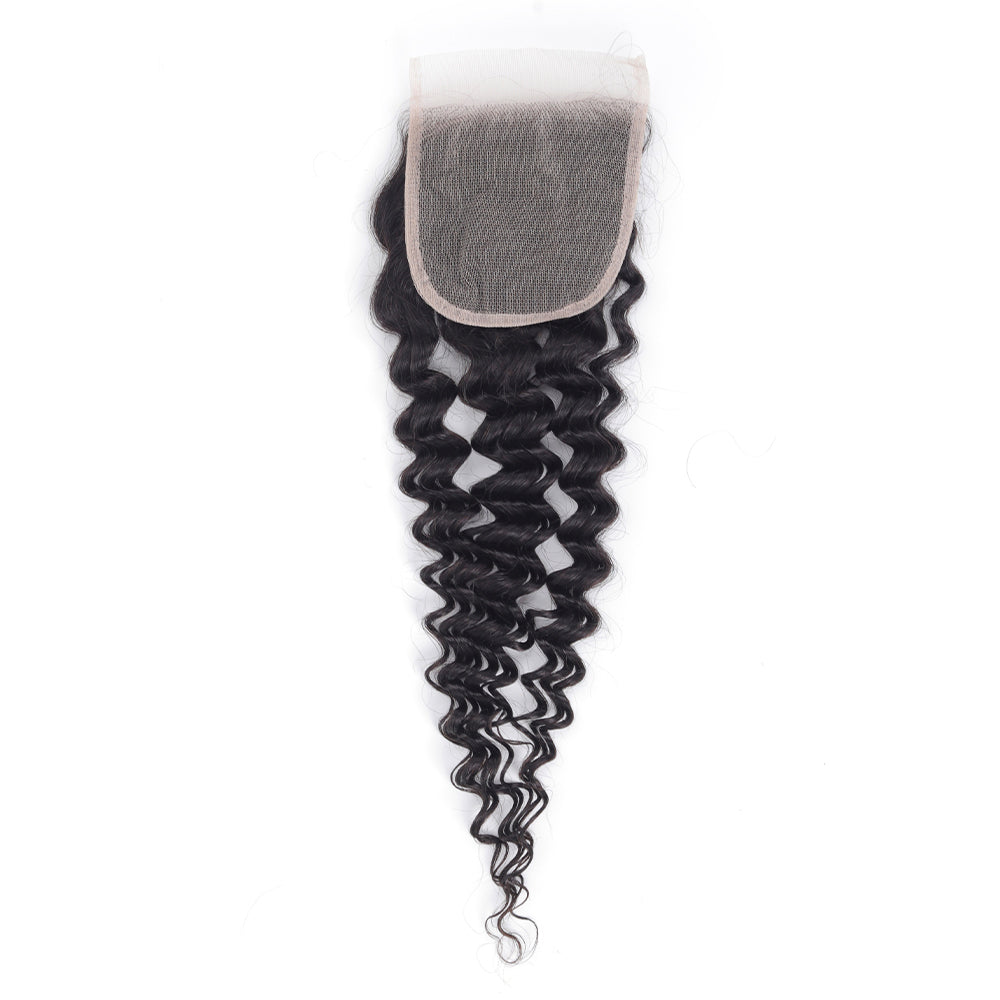 Deep Wave 4*4 Transparent Closure, 100% Human Hair