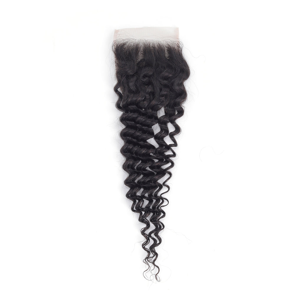Deep Wave 4*4 Transparent Closure, 100% Human Hair