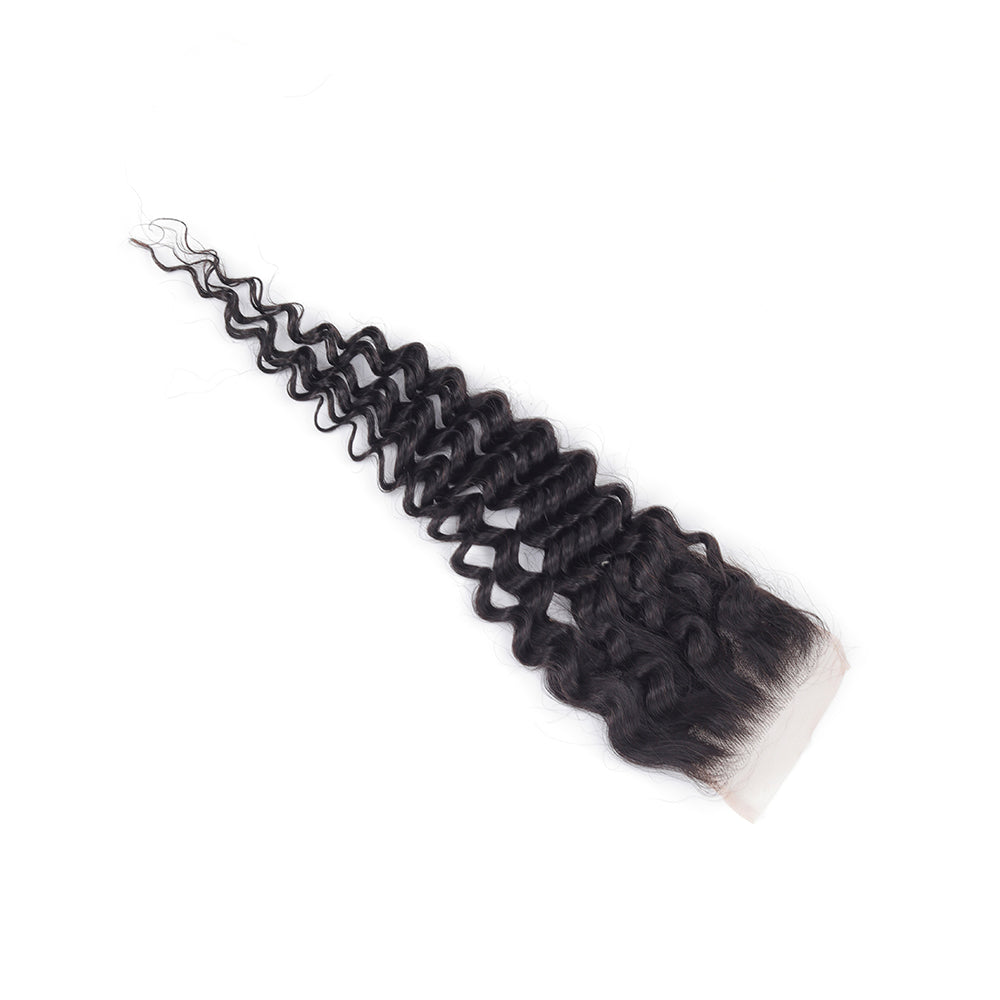 Deep Wave 4*4 Transparent Closure, 100% Human Hair