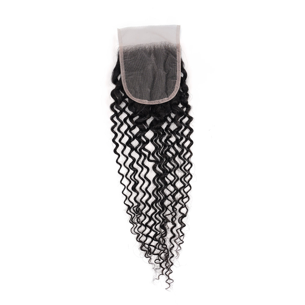 Kinky Curly 4*4 Transparent Closure, 100% Human Hair