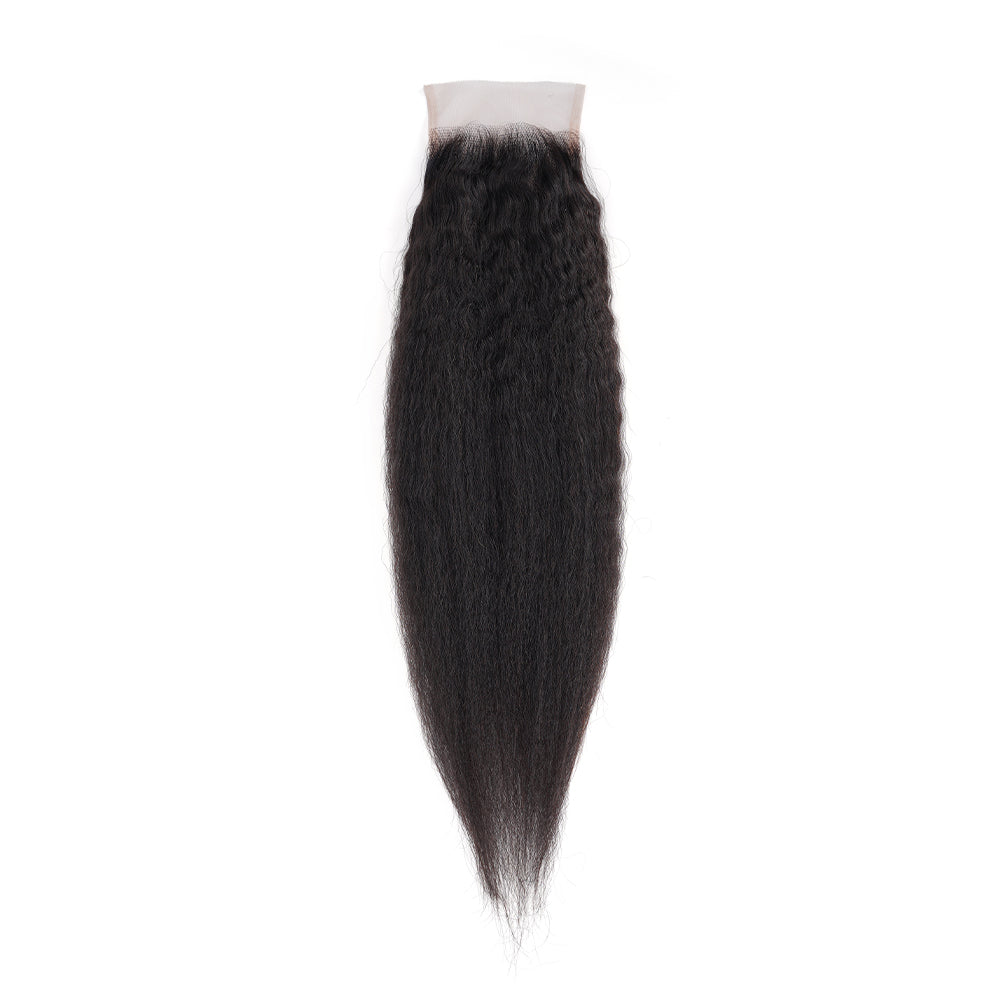 Kinky Straight 4*4 Transparent Closure, 100% Human Hair