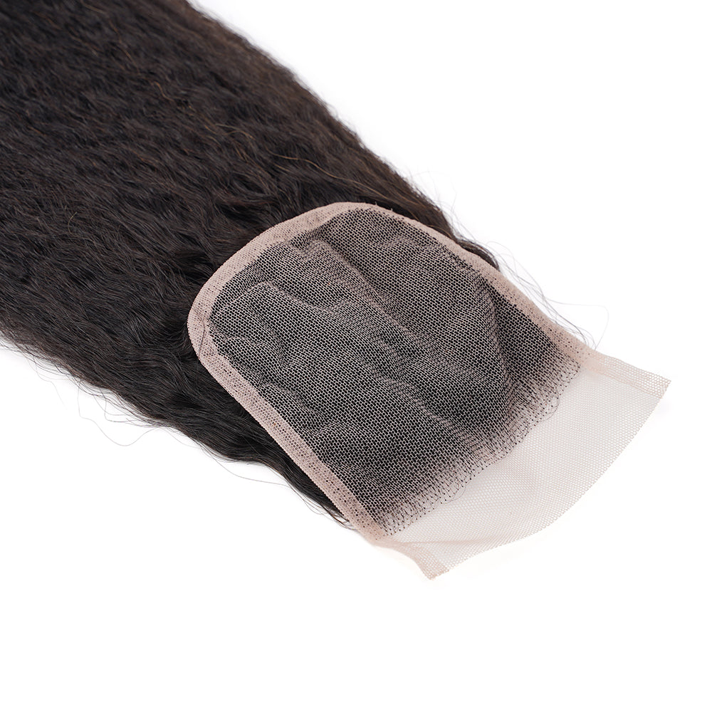 Kinky Straight 4*4 Transparent Closure, 100% Human Hair