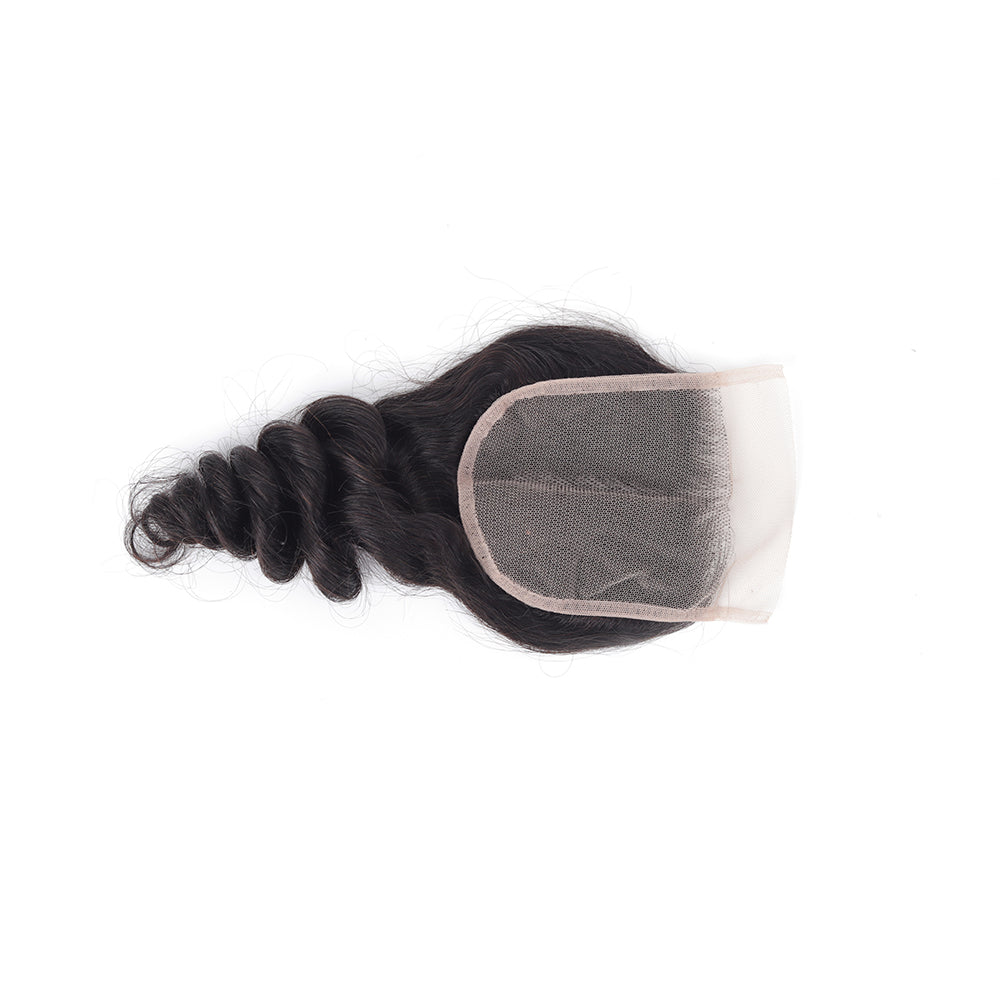 Loose Wave 4*4 Transparent Closure, 100% Human Hair