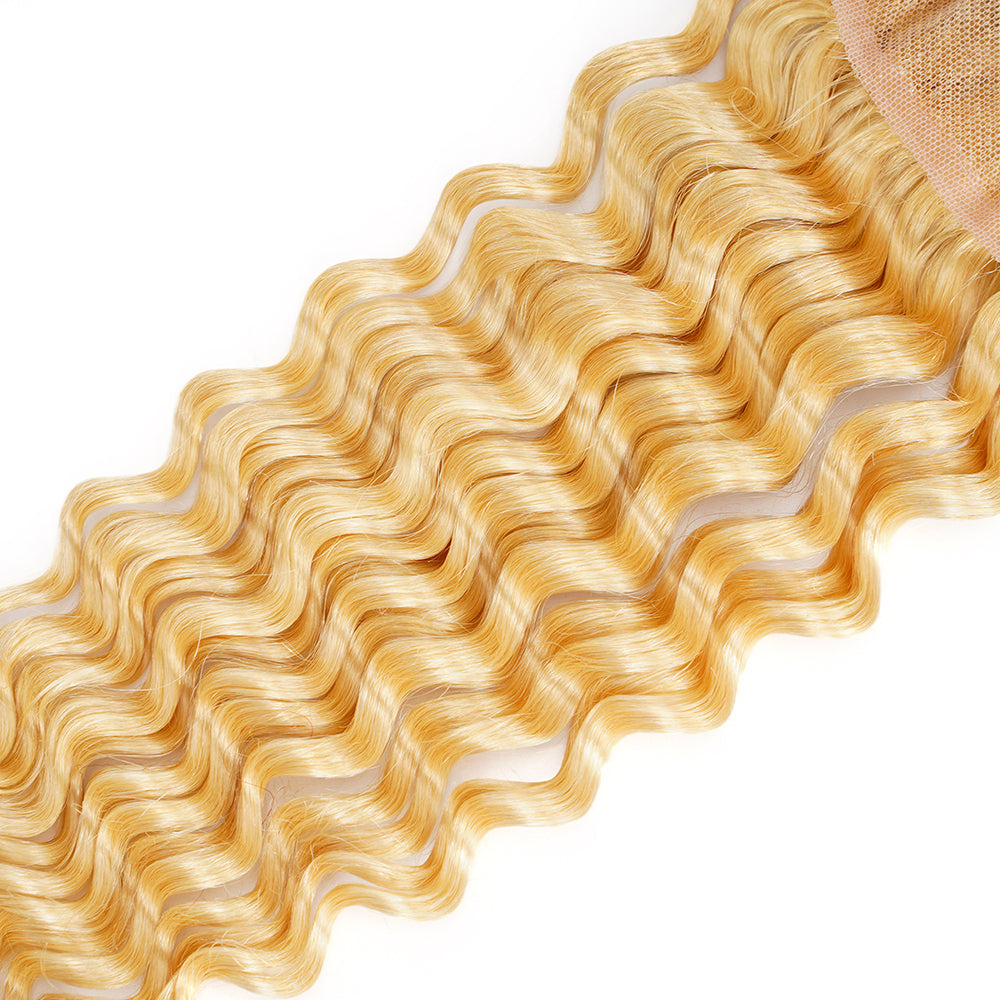 Deep Wave 613 4*4 Transparent Closure, 100% Human Hair