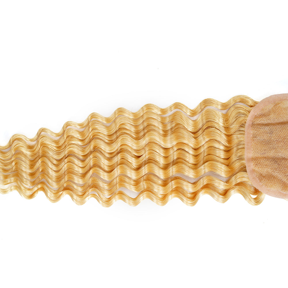 Deep Wave 613 4*4 Transparent Closure, 100% Human Hair