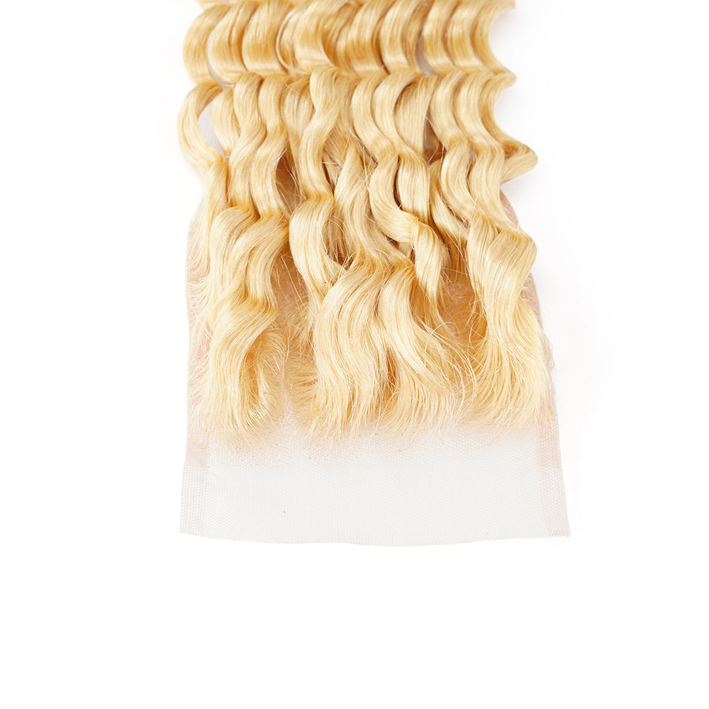 Deep Wave 613 4*4 Transparent Closure, 100% Human Hair