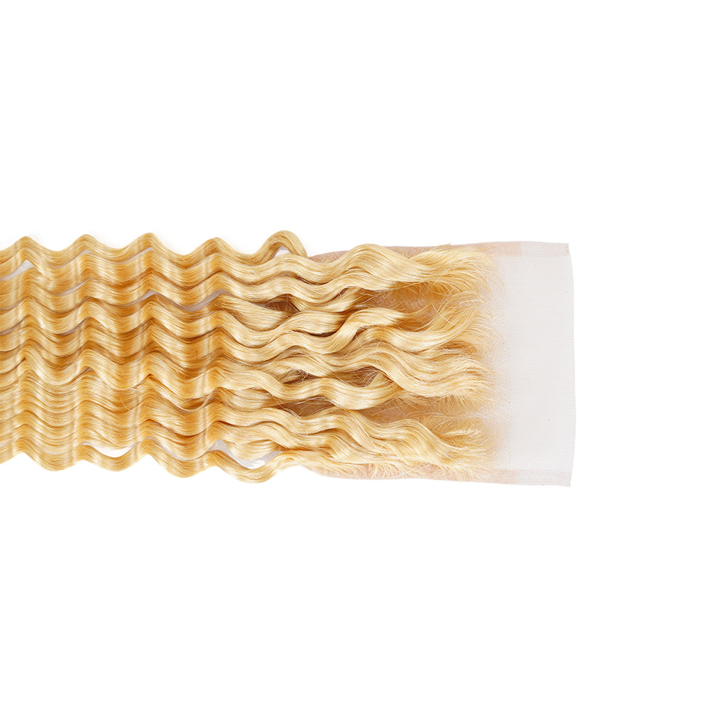 Deep Wave 613 4*4 Transparent Closure, 100% Human Hair