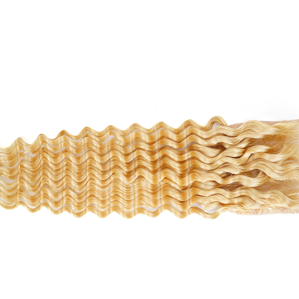 Deep Wave 613 4*4 Transparent Closure, 100% Human Hair