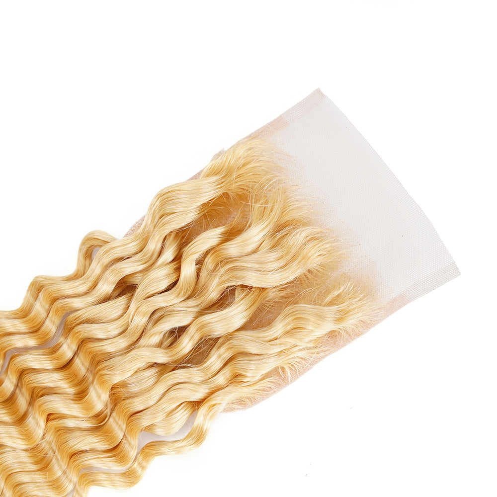 Deep Wave 613 4*4 Transparent Closure, 100% Human Hair