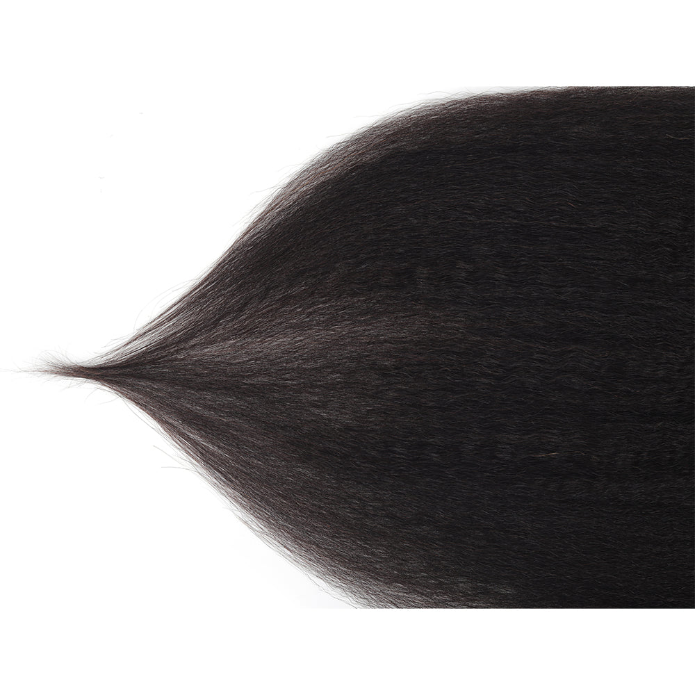 Kinky Straight Natural Black 13*4 Transparent Frontal, 100% Human Hair