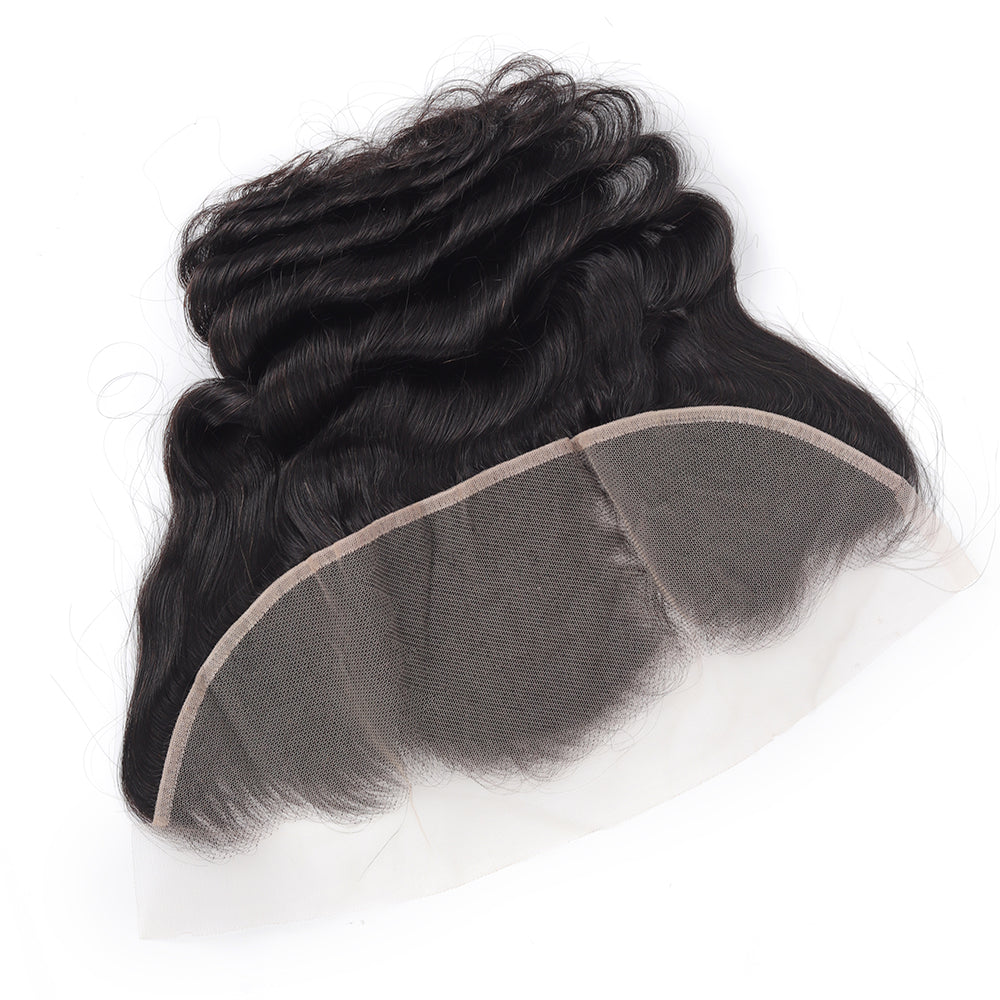 Loose Wave Natural Black 13*4 Transparent Frontal, 100% Human Hair