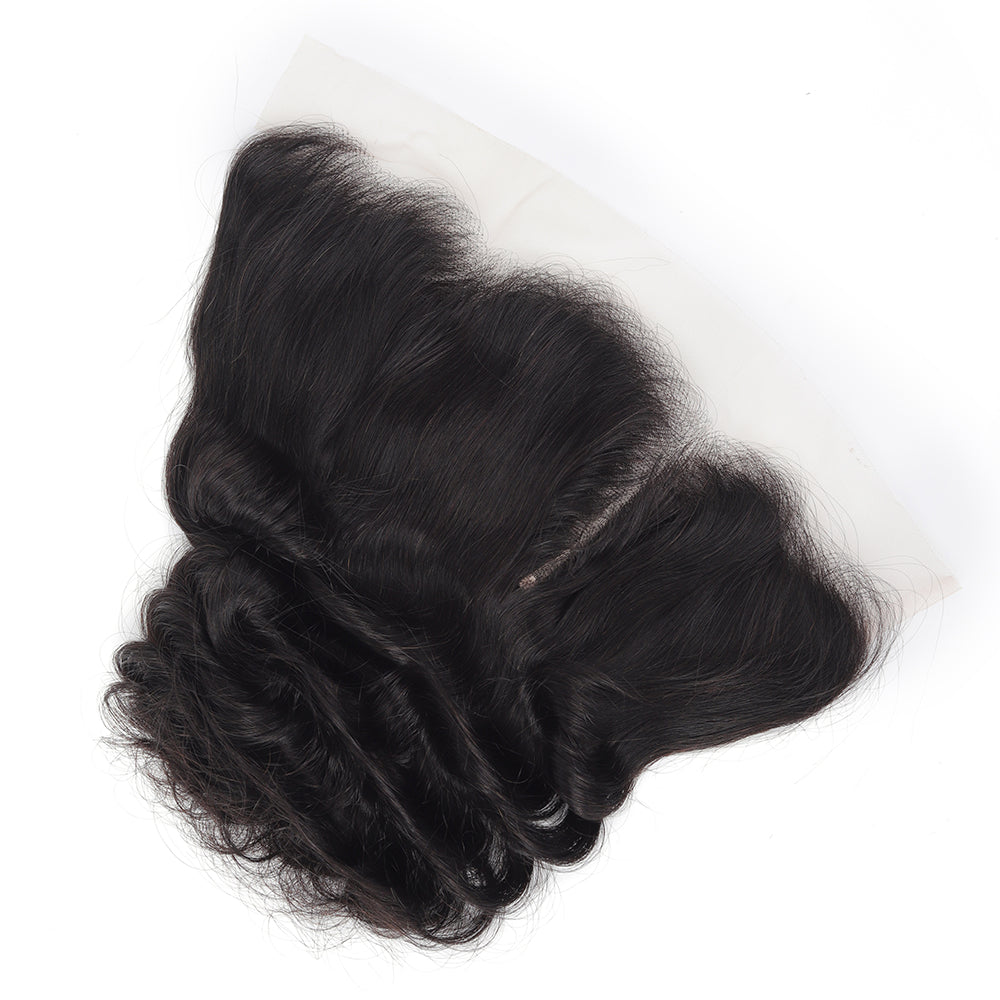 Loose Wave Natural Black 13*4 Transparent Frontal, 100% Human Hair