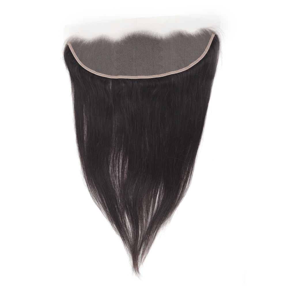 Straight Natural Black 13*4 Transparent Frontal, 100% Human Hair