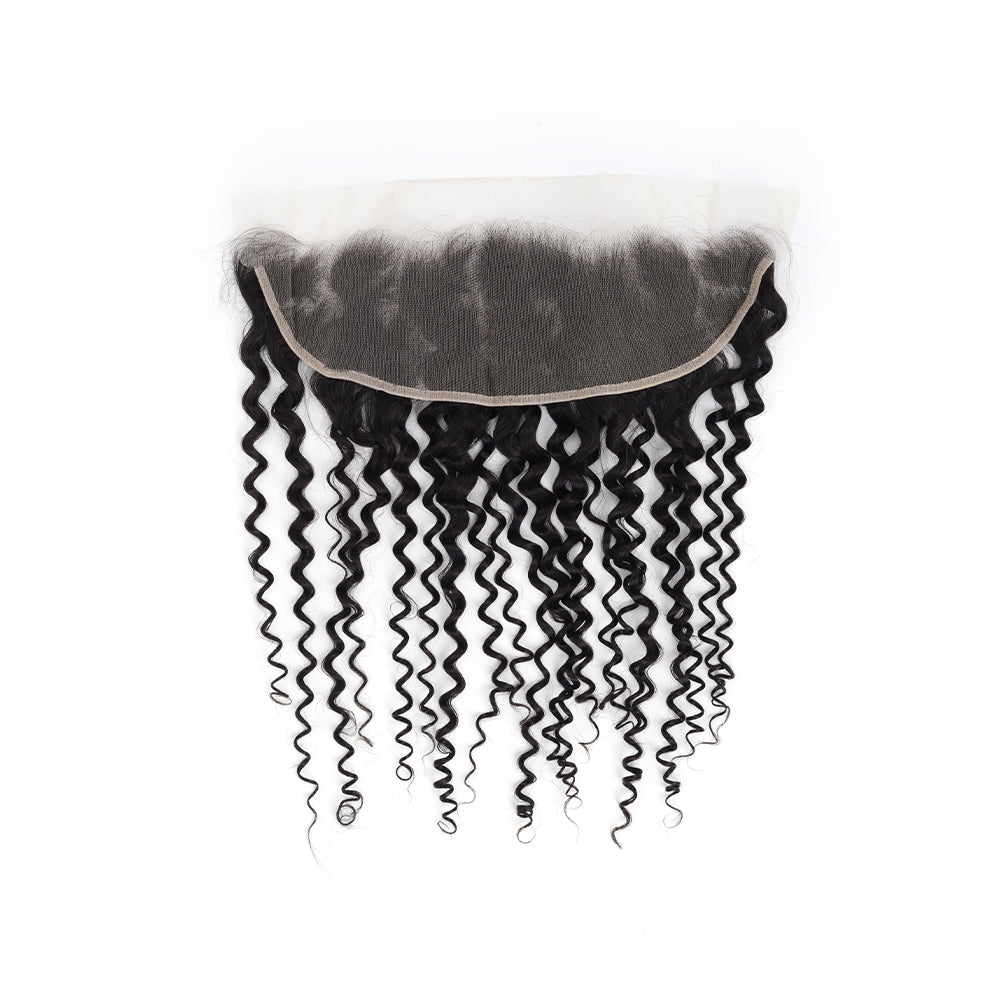 Water Wave Natural Black 13*4 Transparent Frontal, 100% Human Hair