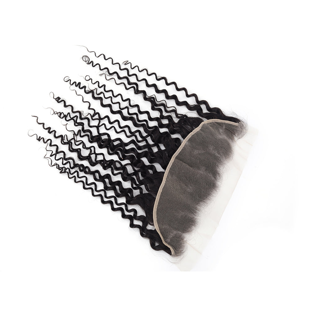 Water Wave Natural Black 13*4 Transparent Frontal, 100% Human Hair