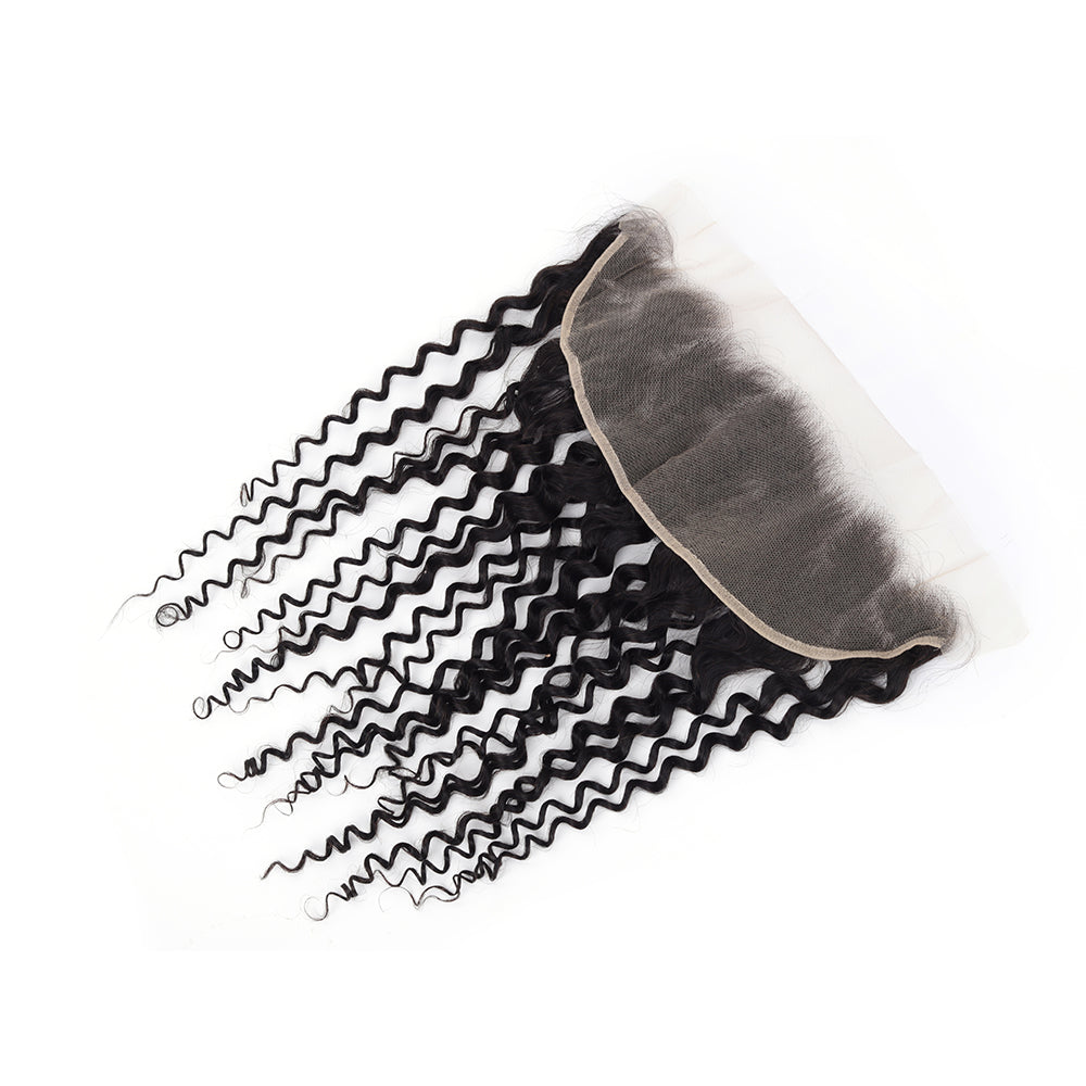 Water Wave Natural Black 13*4 Transparent Frontal, 100% Human Hair