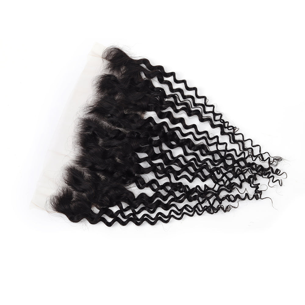 Water Wave Natural Black 13*4 Transparent Frontal, 100% Human Hair