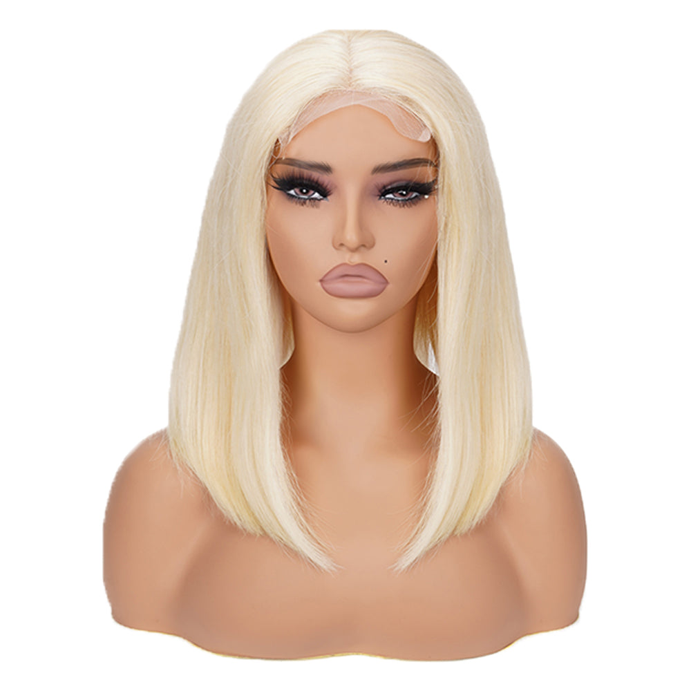 Straight 613 Bob Wig Transparent Lace Closure 4*4 100% Human Hair