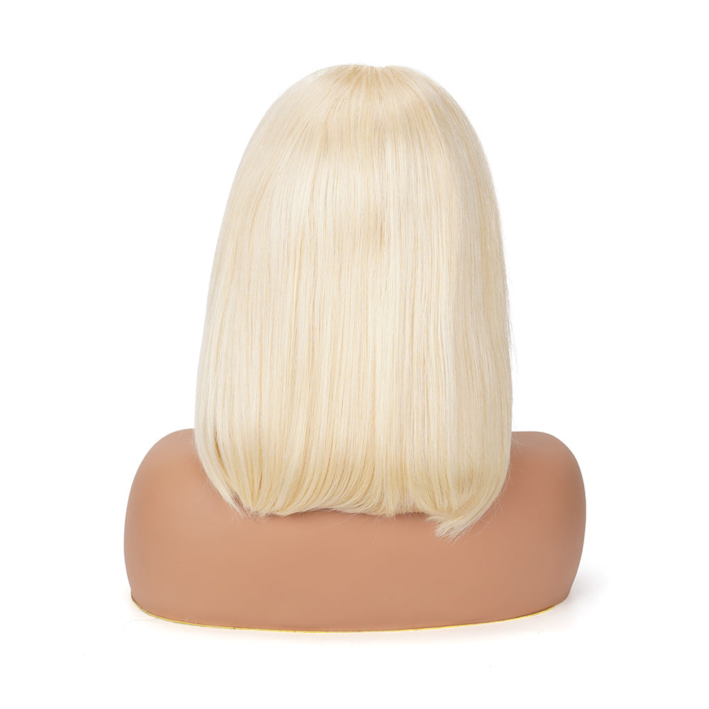 Straight 613 Bob Wig Transparent Lace Closure 4*4 100% Human Hair