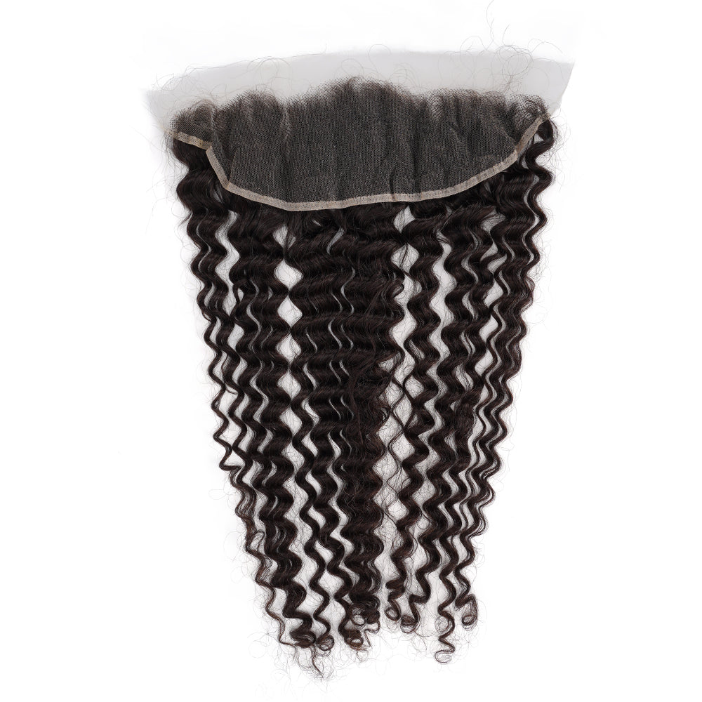 Deep Wave Natural Black 13*4 HD Frontal, 100% Human Hair