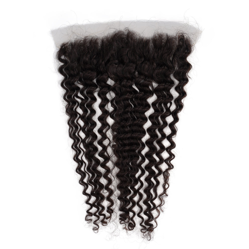 Deep Wave Natural Black 13*4 HD Frontal, 100% Human Hair
