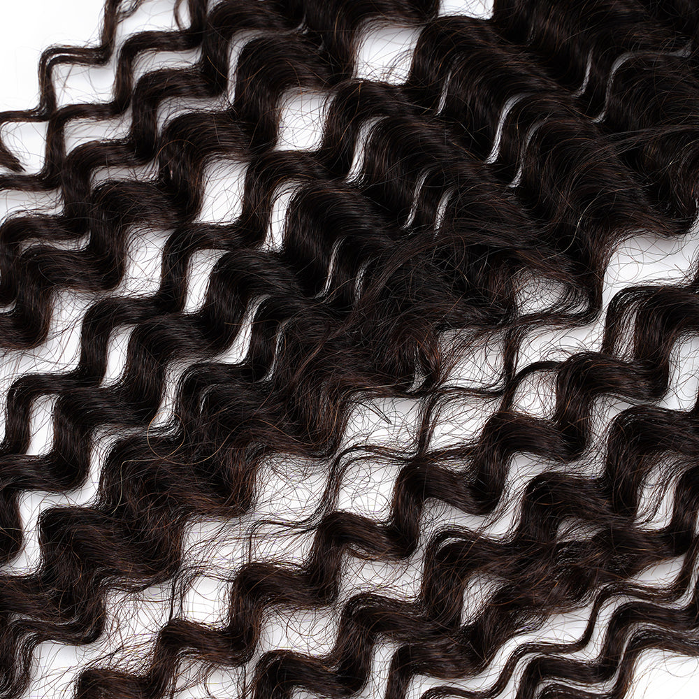 Deep Wave Natural Black 13*4 HD Frontal, 100% Human Hair