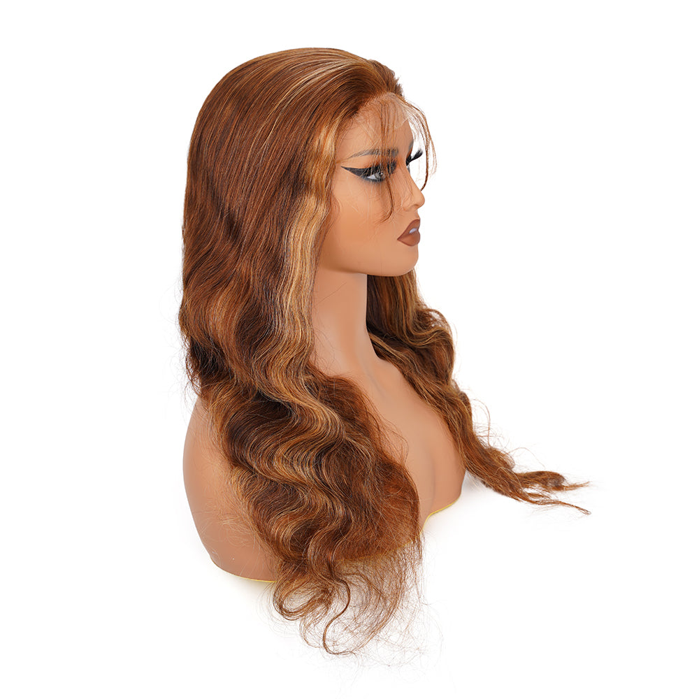 Body Wave Highlighted Piano Wig HD Lace Closure 4*4 100% Human Hair