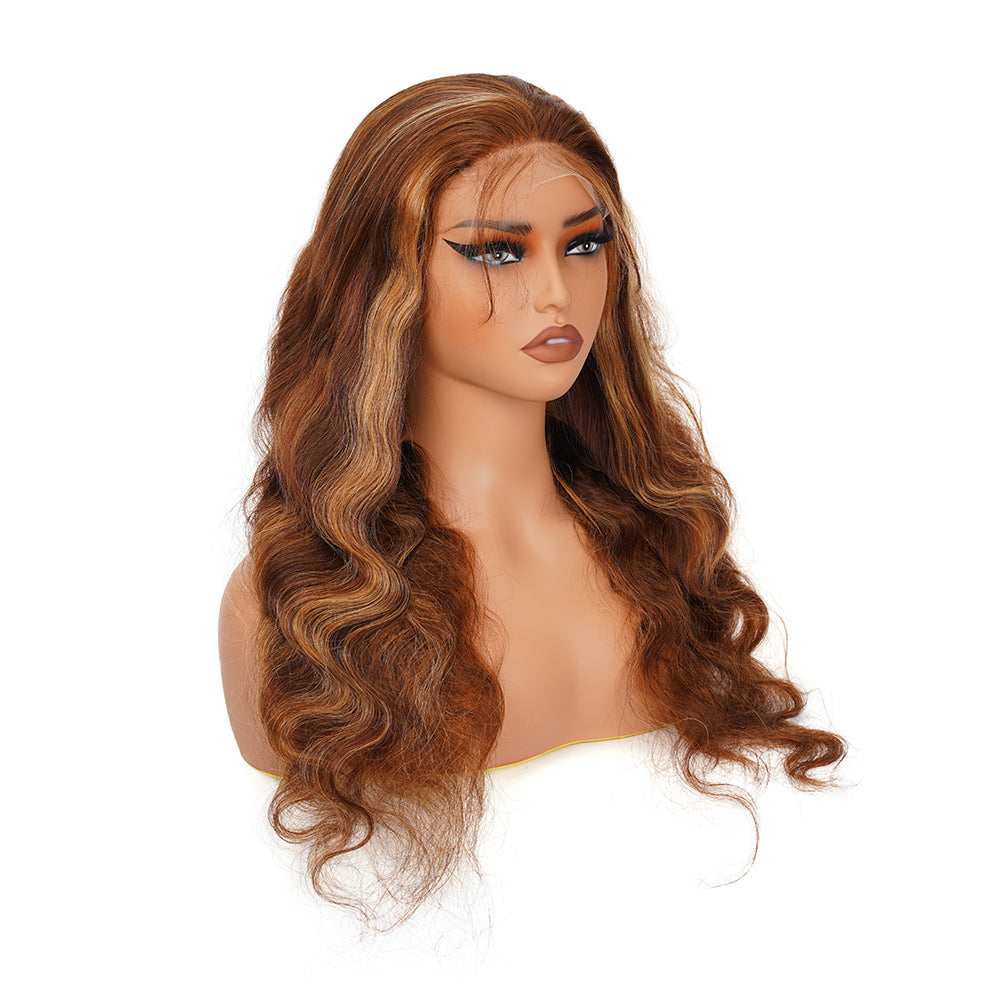 Body Wave Highlighted Piano Wig HD Lace Closure 4*4 100% Human Hair