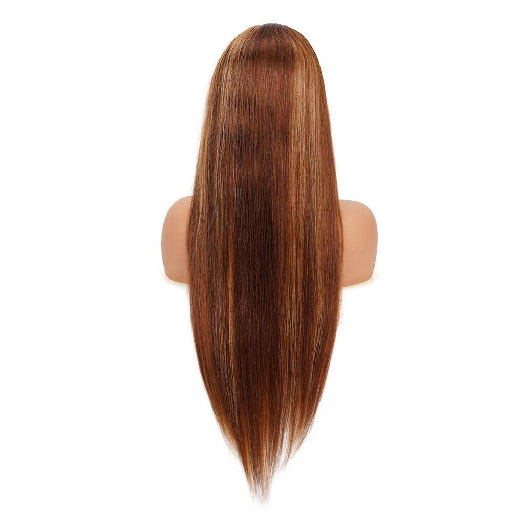 Straight Highlighted Piano Wig HD Lace Closure 4*4 100% Human Hair