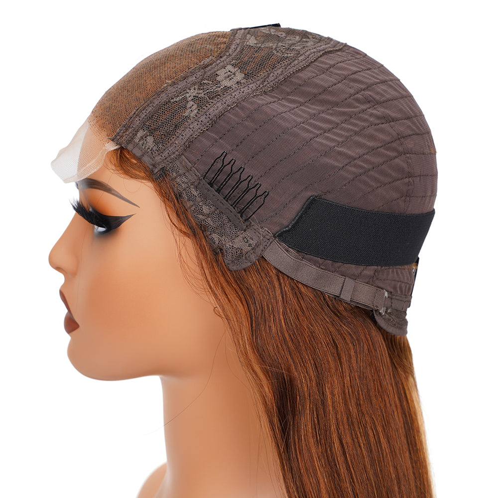 Straight Highlighted Piano Wig HD Lace Closure 4*4 100% Human Hair