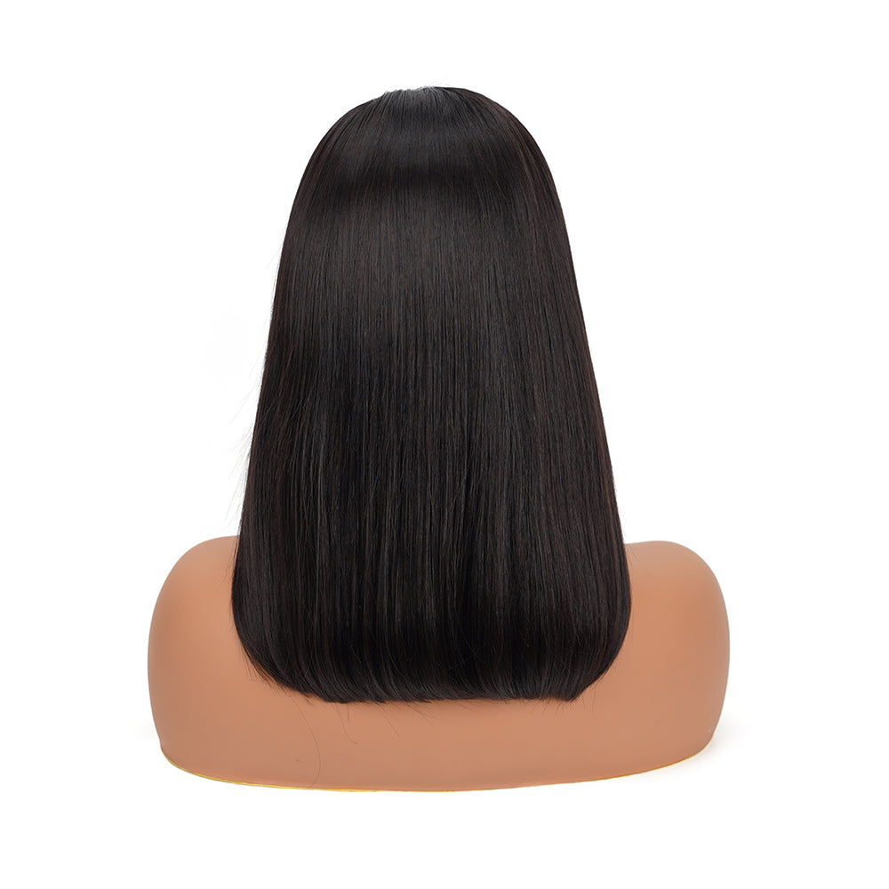 Straight Highlighted Honey Brown Bob Wig Transparent Lace Closure 4*4 100% Human Hair