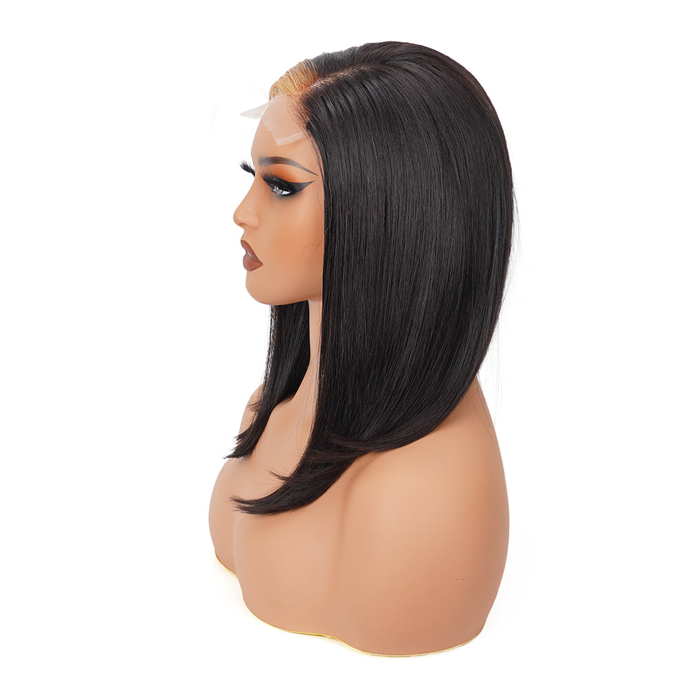 Straight Highlighted Honey Brown Bob Wig HD Lace Closure 4*4 100% Human Hair
